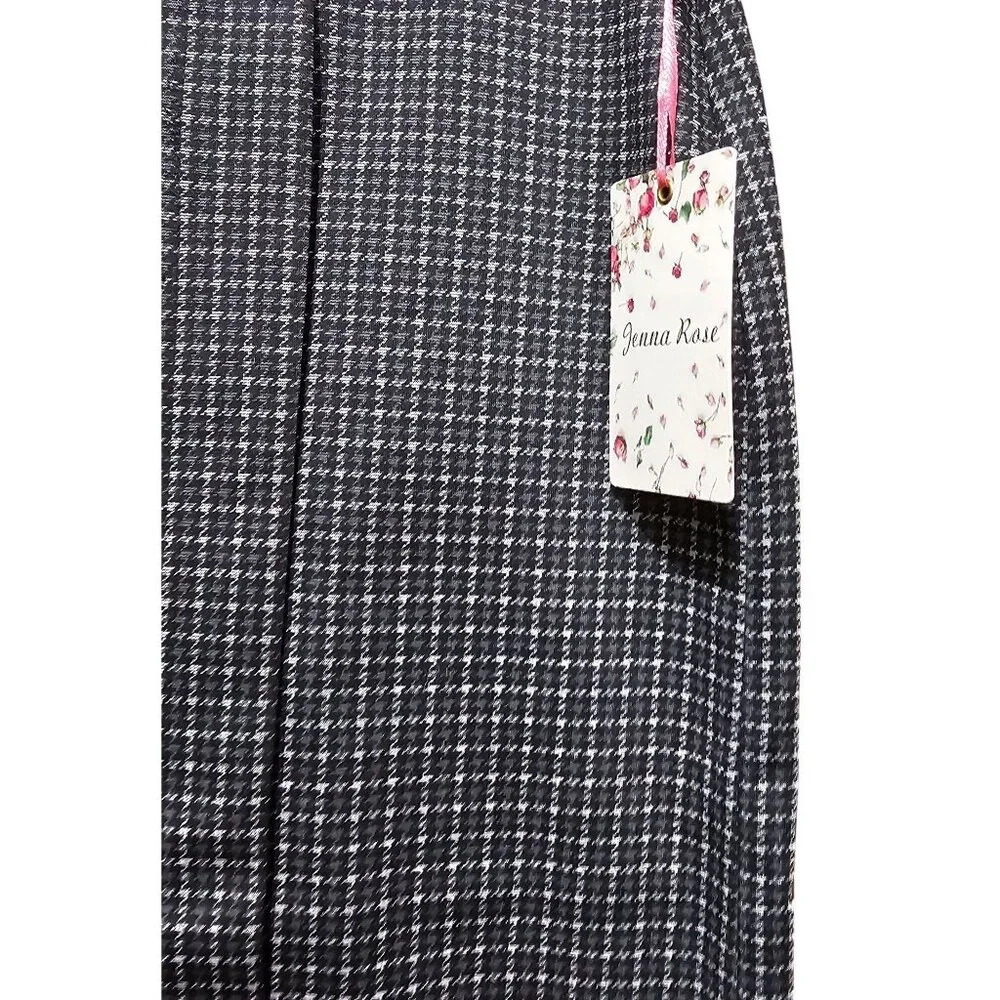 Jenna Rose Womens Black & White Houndstooth Wrap Skirt XL Polyester Rayon Blend